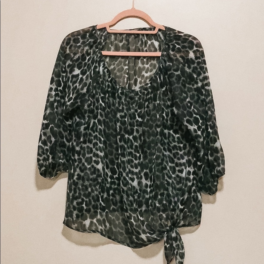 🌟Sheer Leopard Blouse